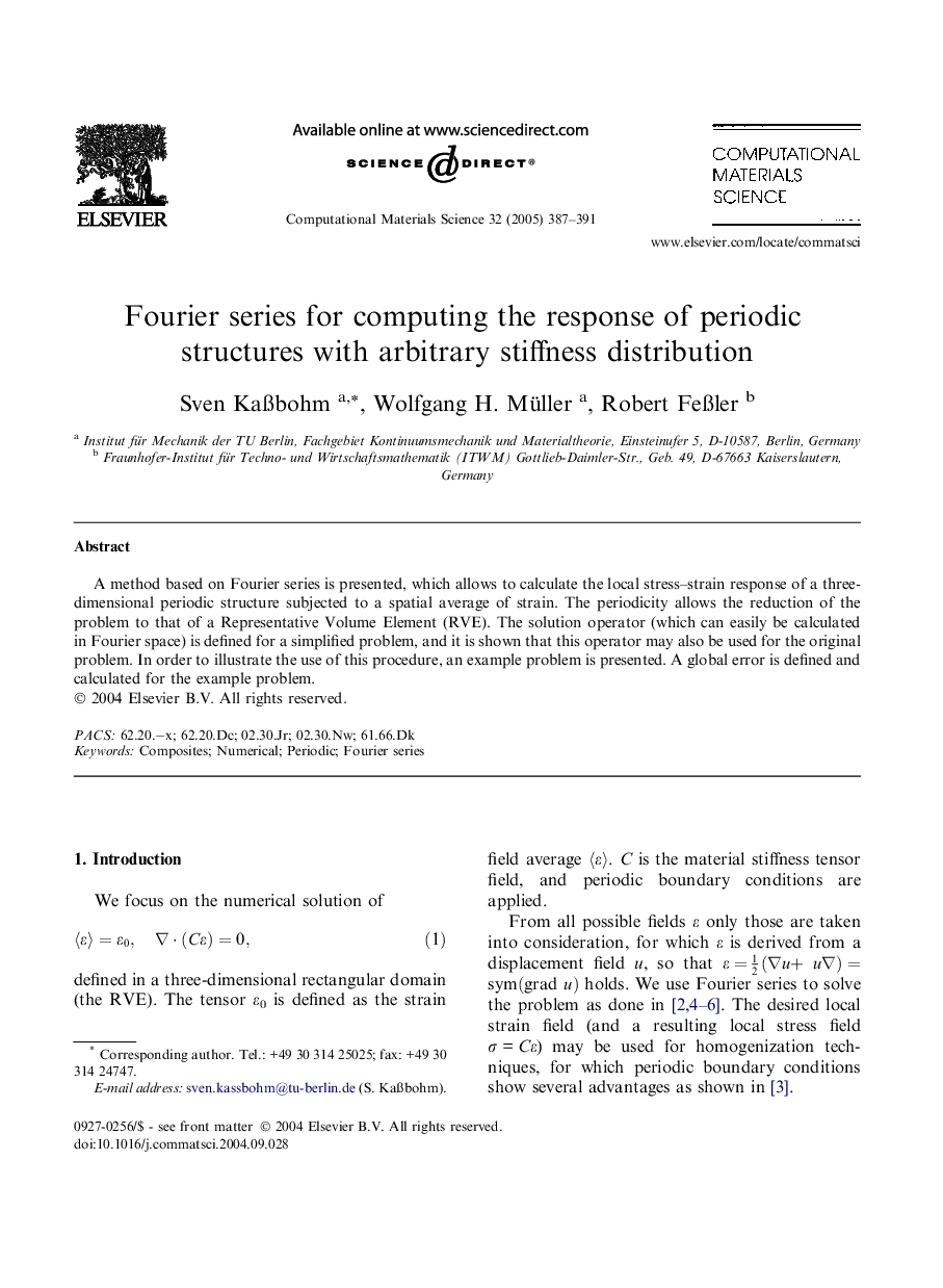 Fourier series for computing the response of periodic structures with arbitrary stiffness distribution