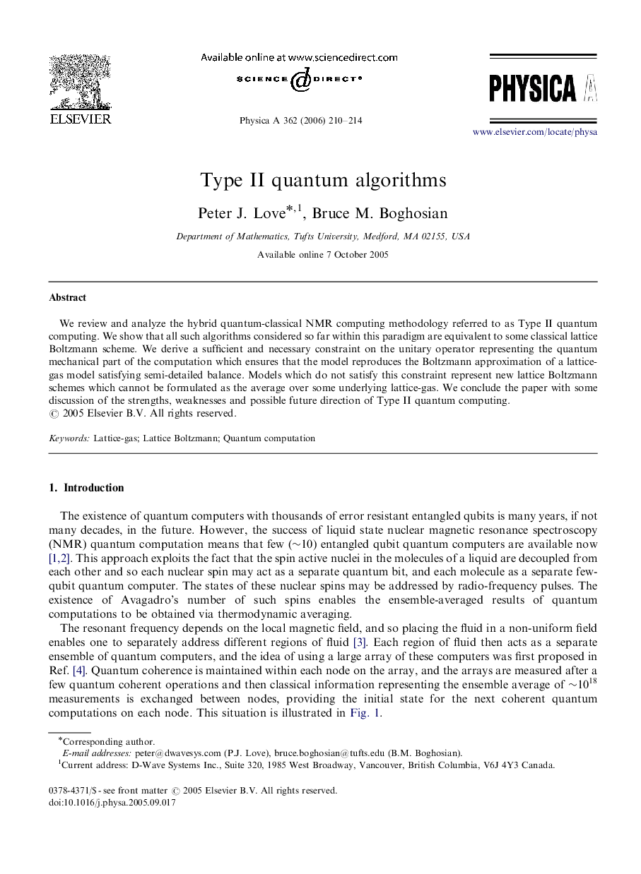 Type II quantum algorithms