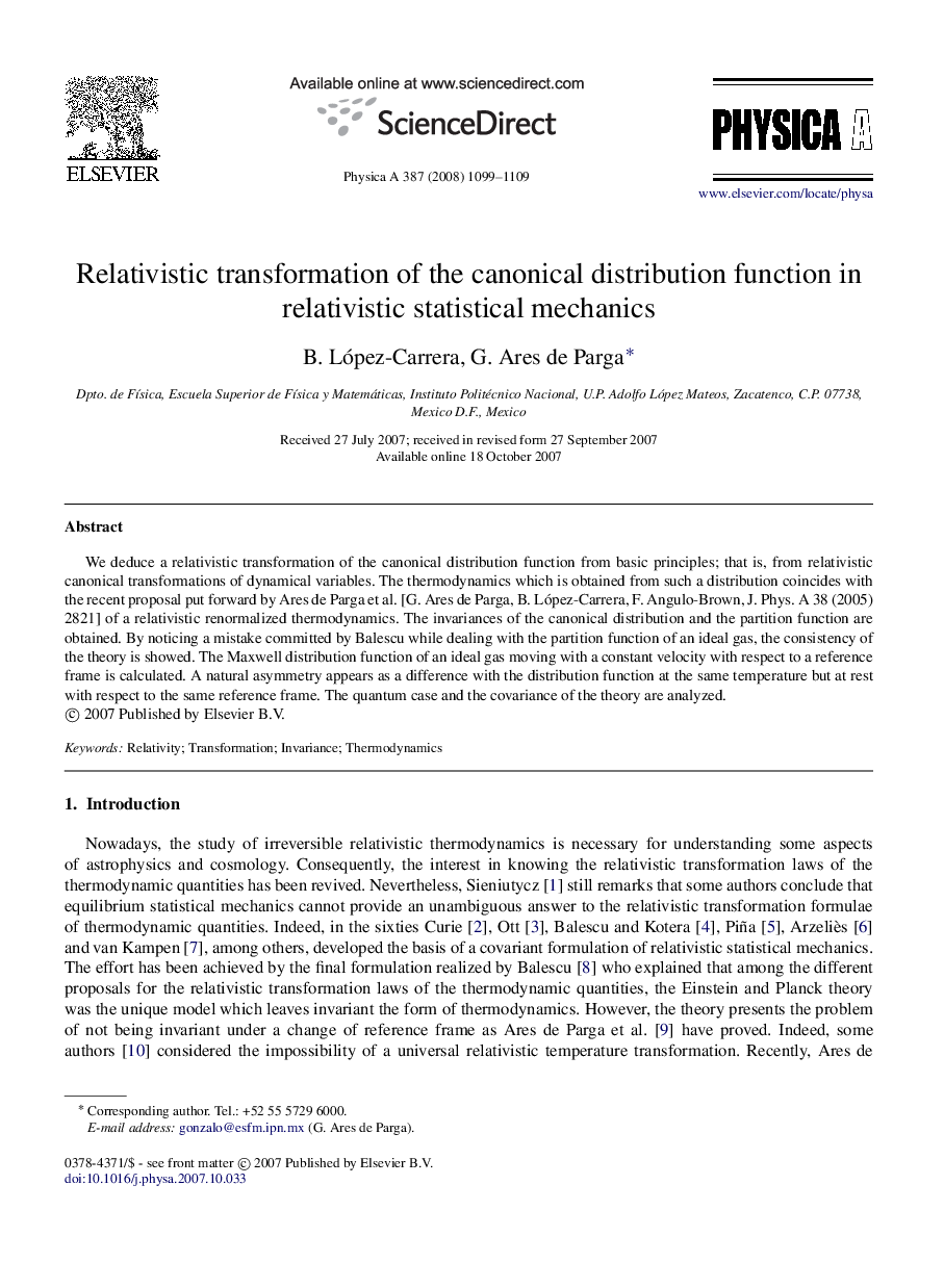 Relativistic transformation of the canonical distribution function in relativistic statistical mechanics