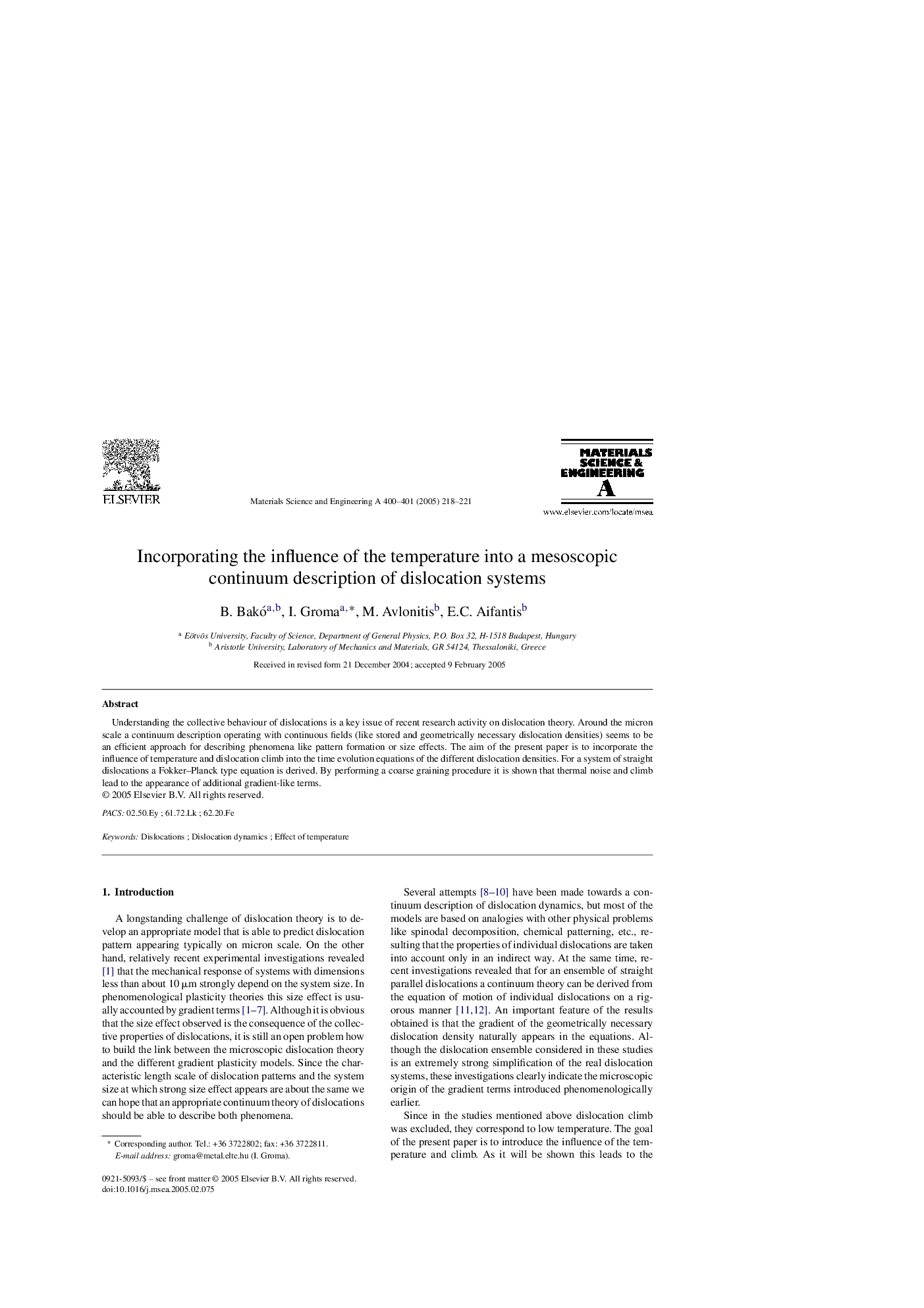 Incorporating the influence of the temperature into a mesoscopic continuum description of dislocation systems