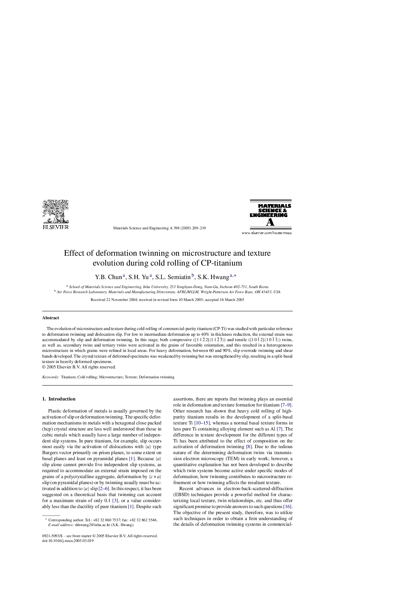 Effect of deformation twinning on microstructure and texture evolution during cold rolling of CP-titanium