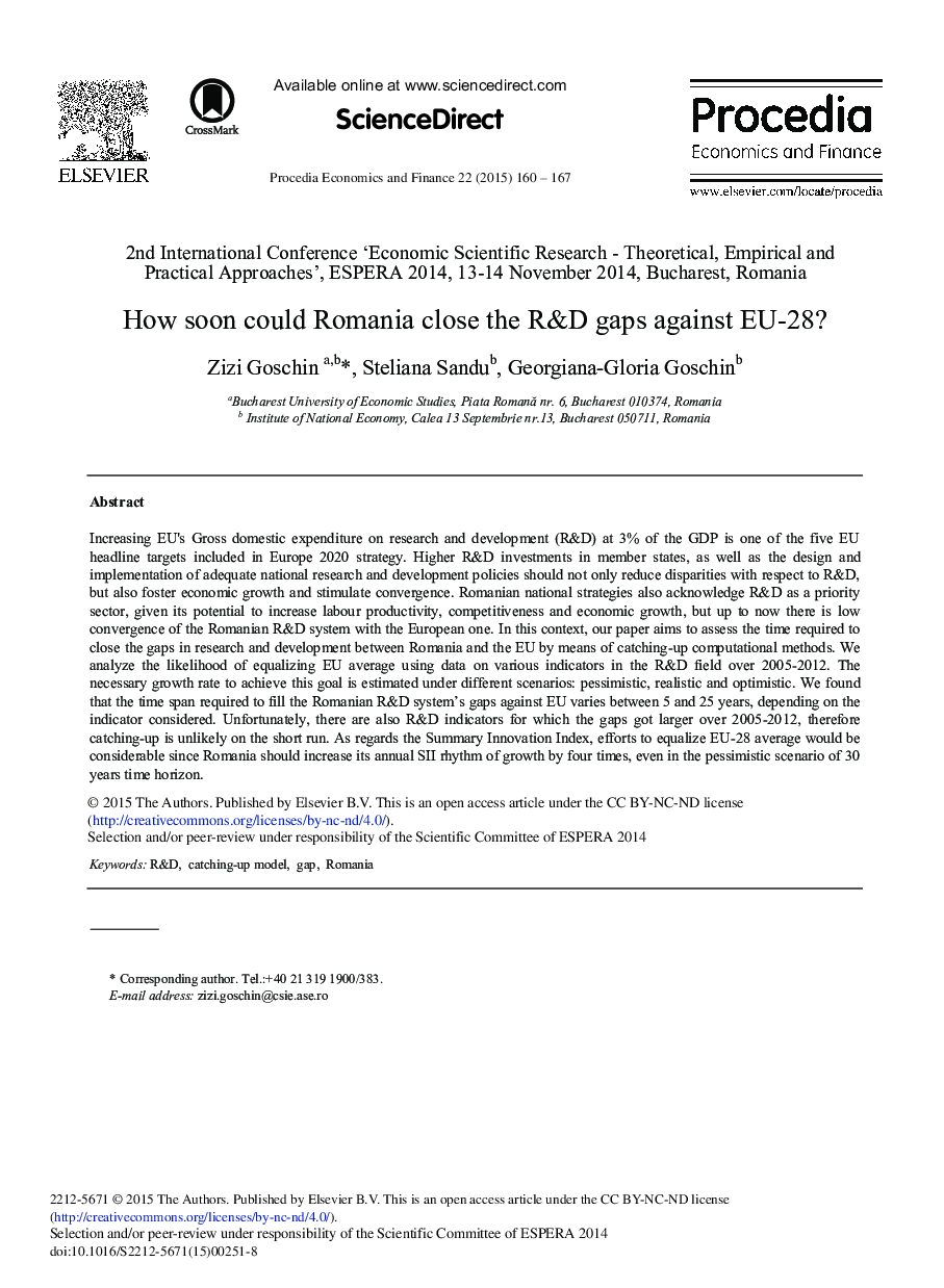 How Soon Could Romania Close the R&D Gaps against EU-28? 