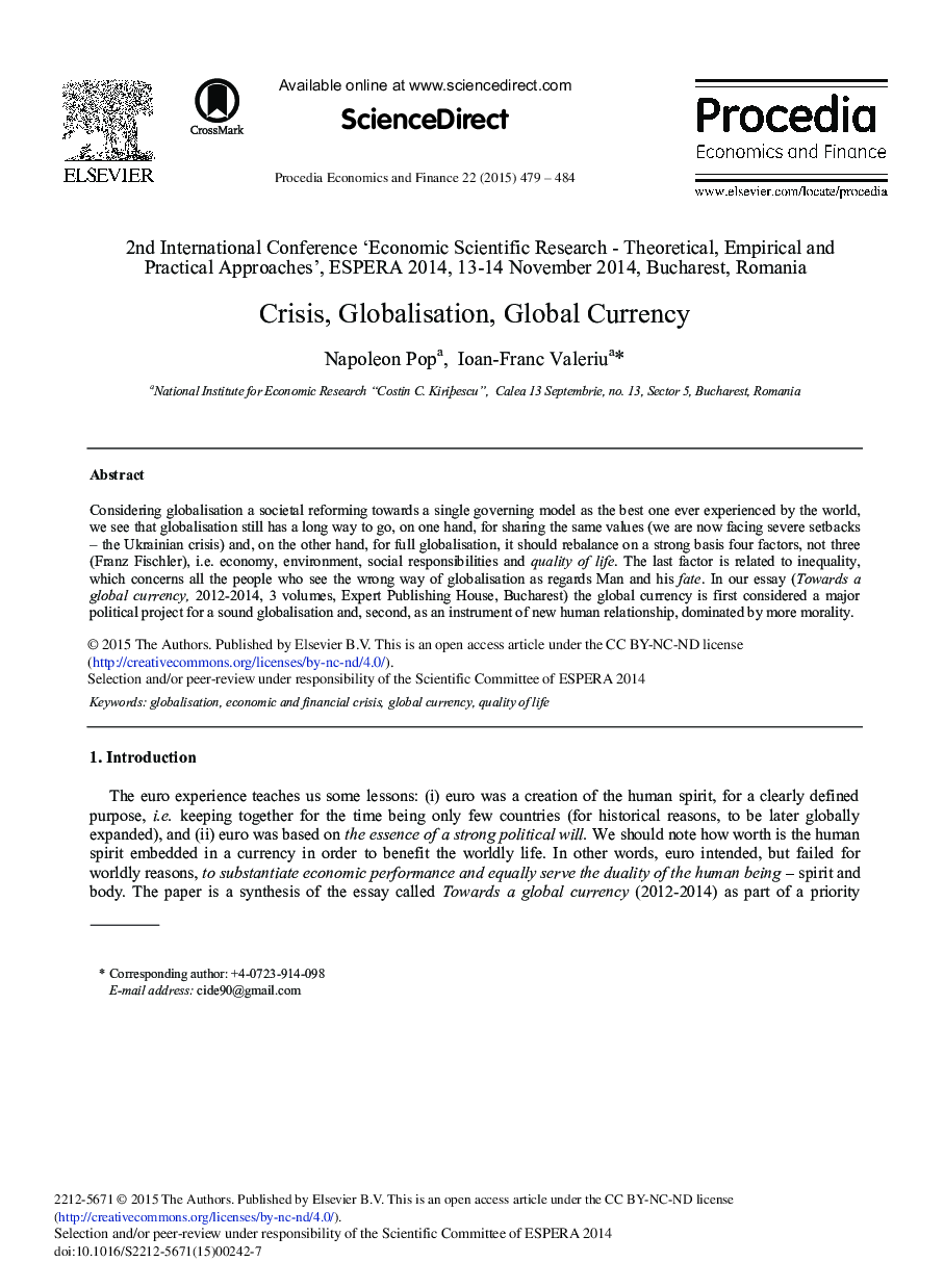 Crisis, Globalisation, Global Currency 