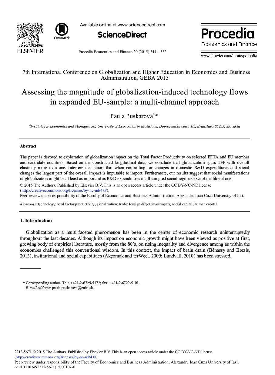 Assessing the Magnitude of Globalization-induced Technology Flows in Expanded EU-sample: A Multi-channel Approach 