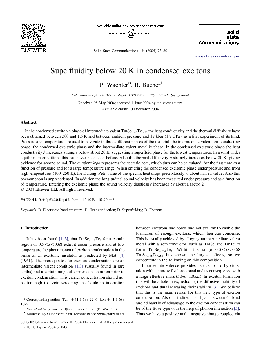 Superfluidity below 20Â K in condensed excitons