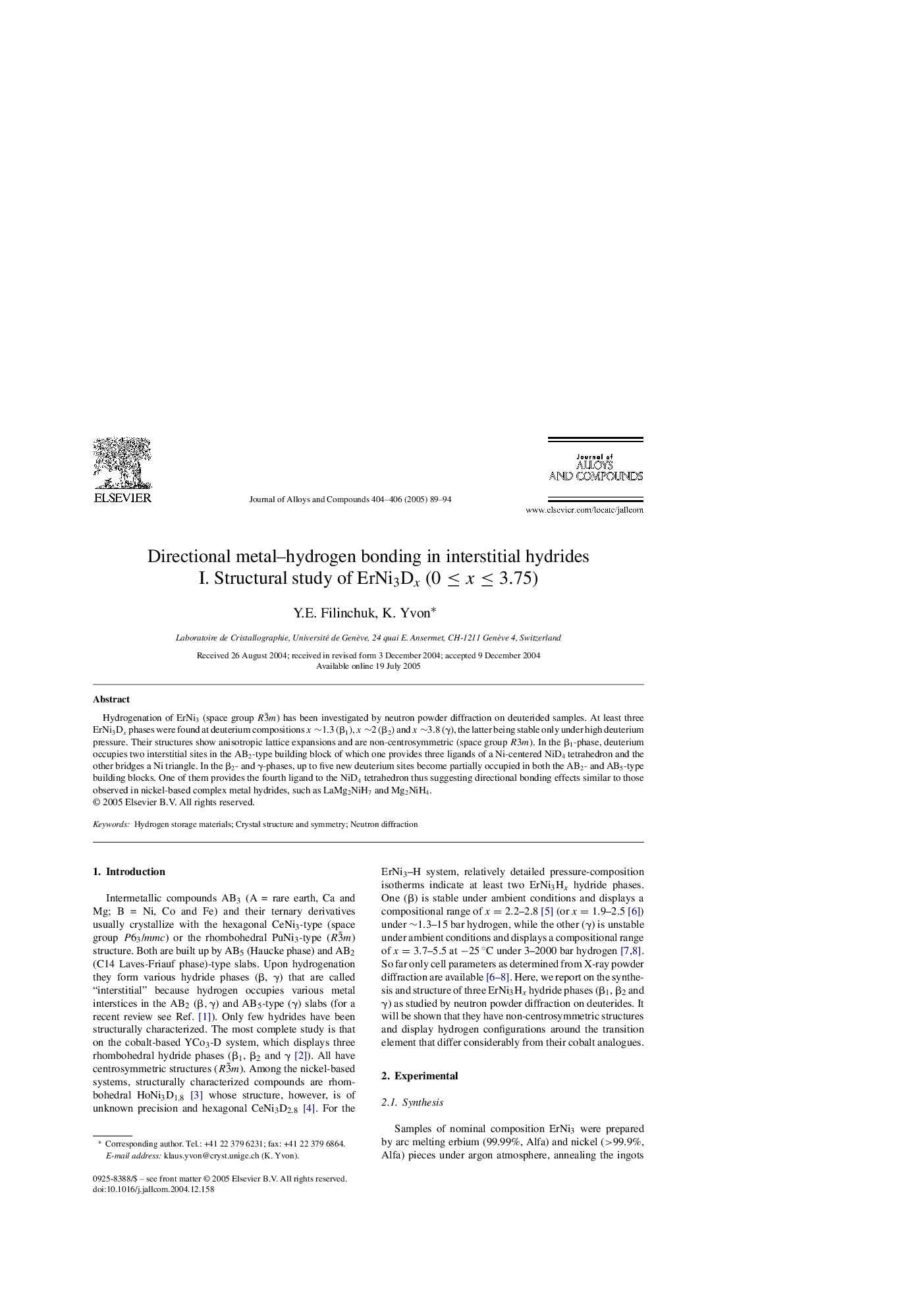 Directional metal-hydrogen bonding in interstitial hydrides