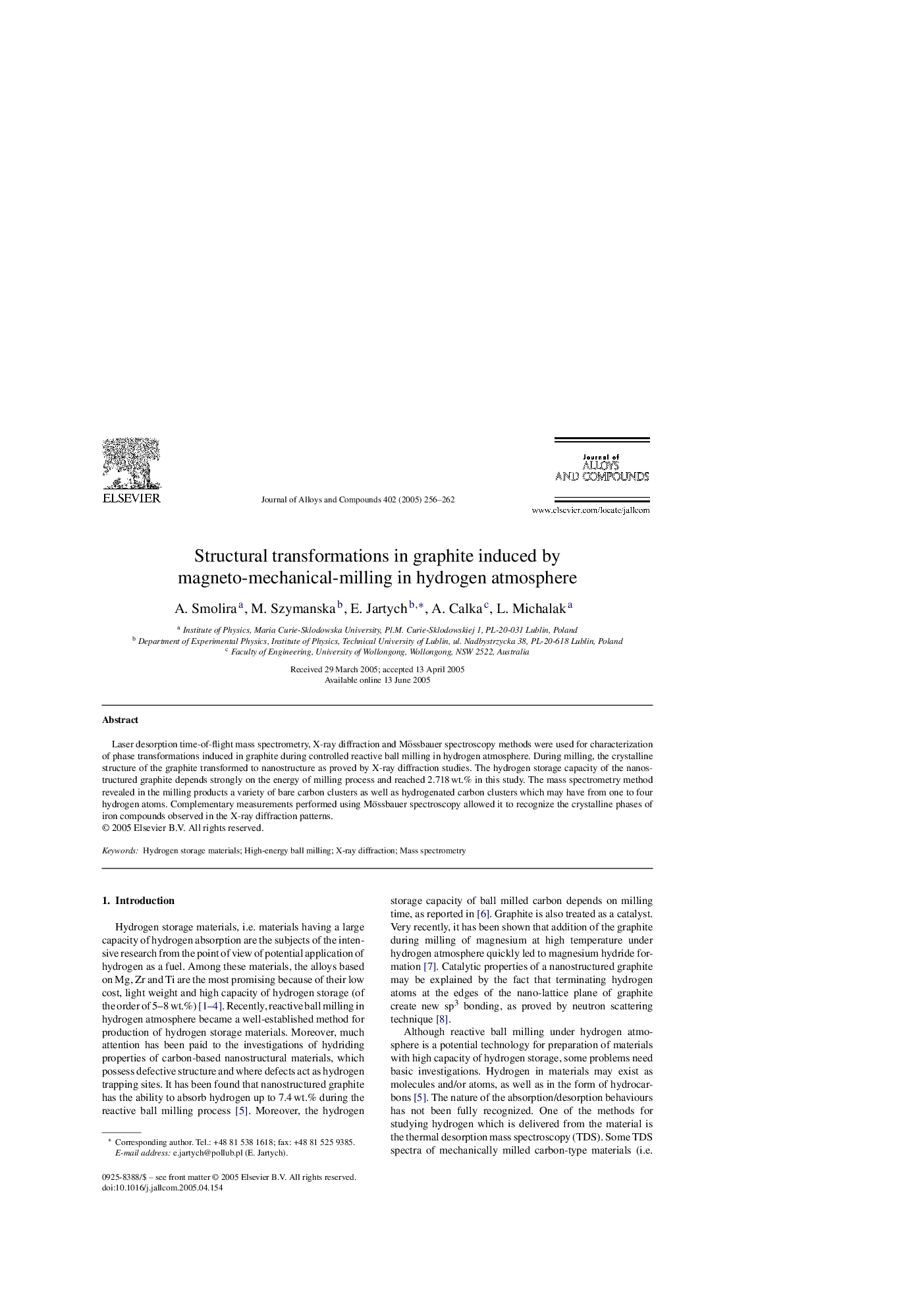 Structural transformations in graphite induced by magneto-mechanical-milling in hydrogen atmosphere