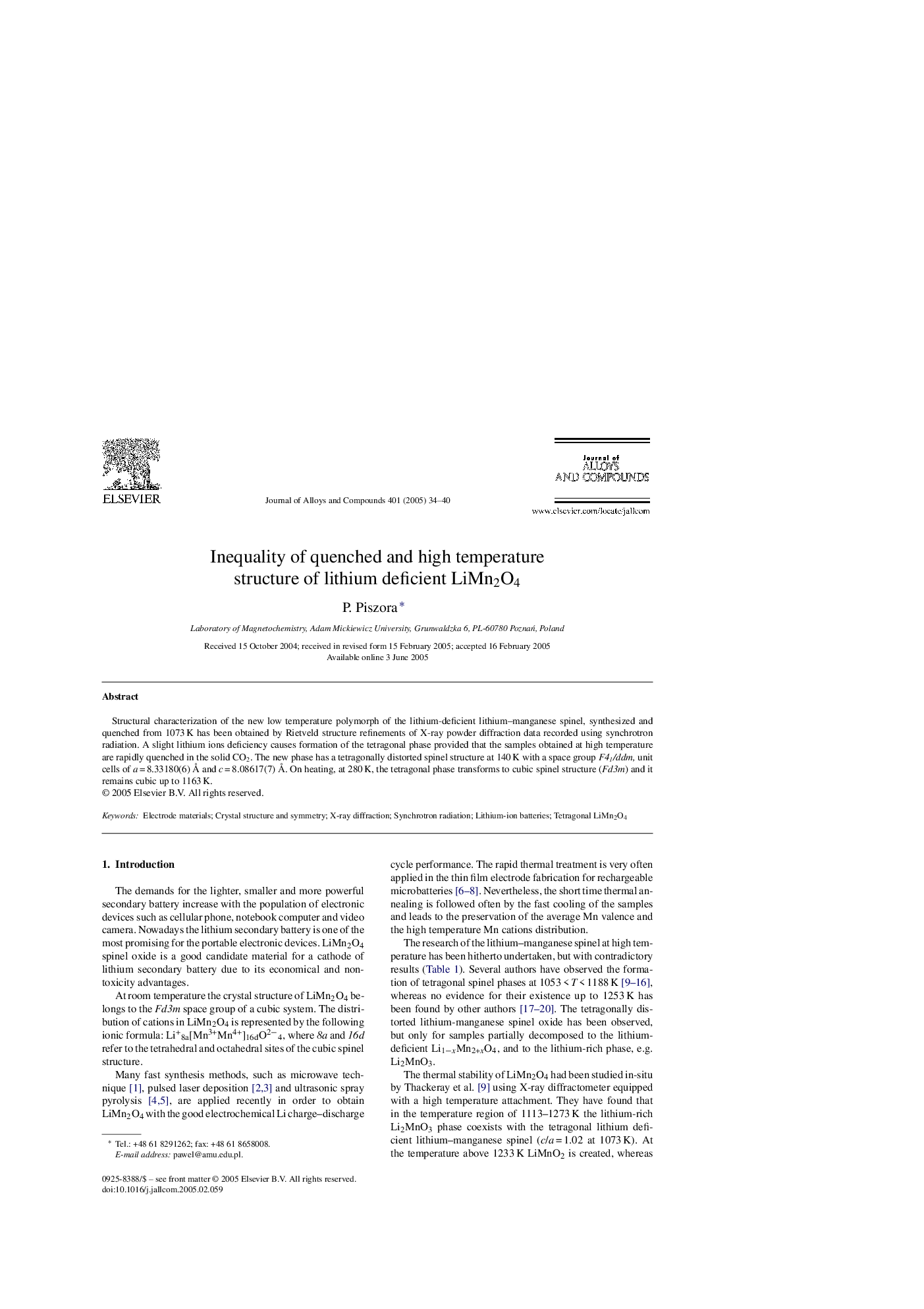 Inequality of quenched and high temperature structure of lithium deficient LiMn2O4