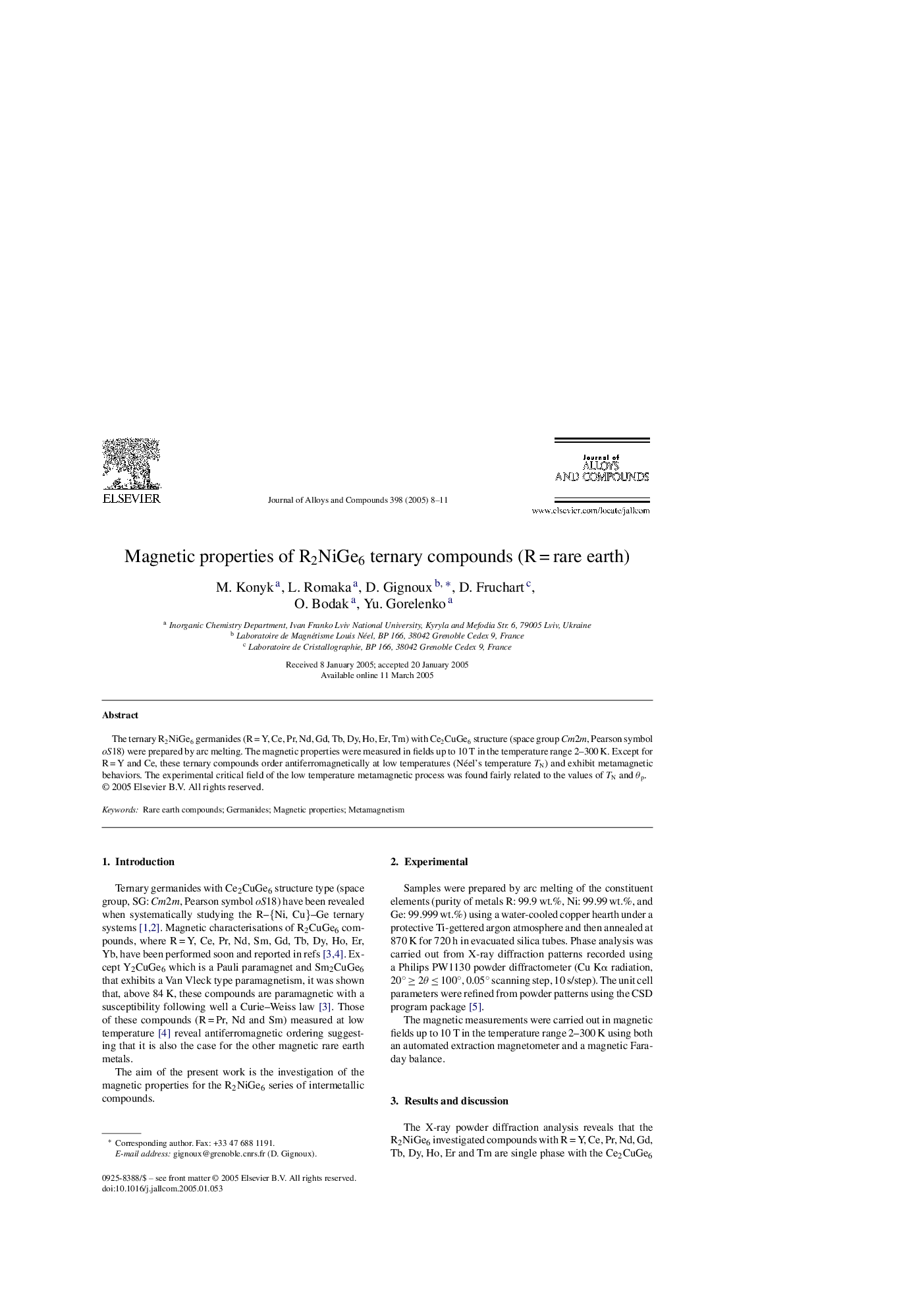 Magnetic properties of R2NiGe6 ternary compounds (RÂ =Â rare earth)