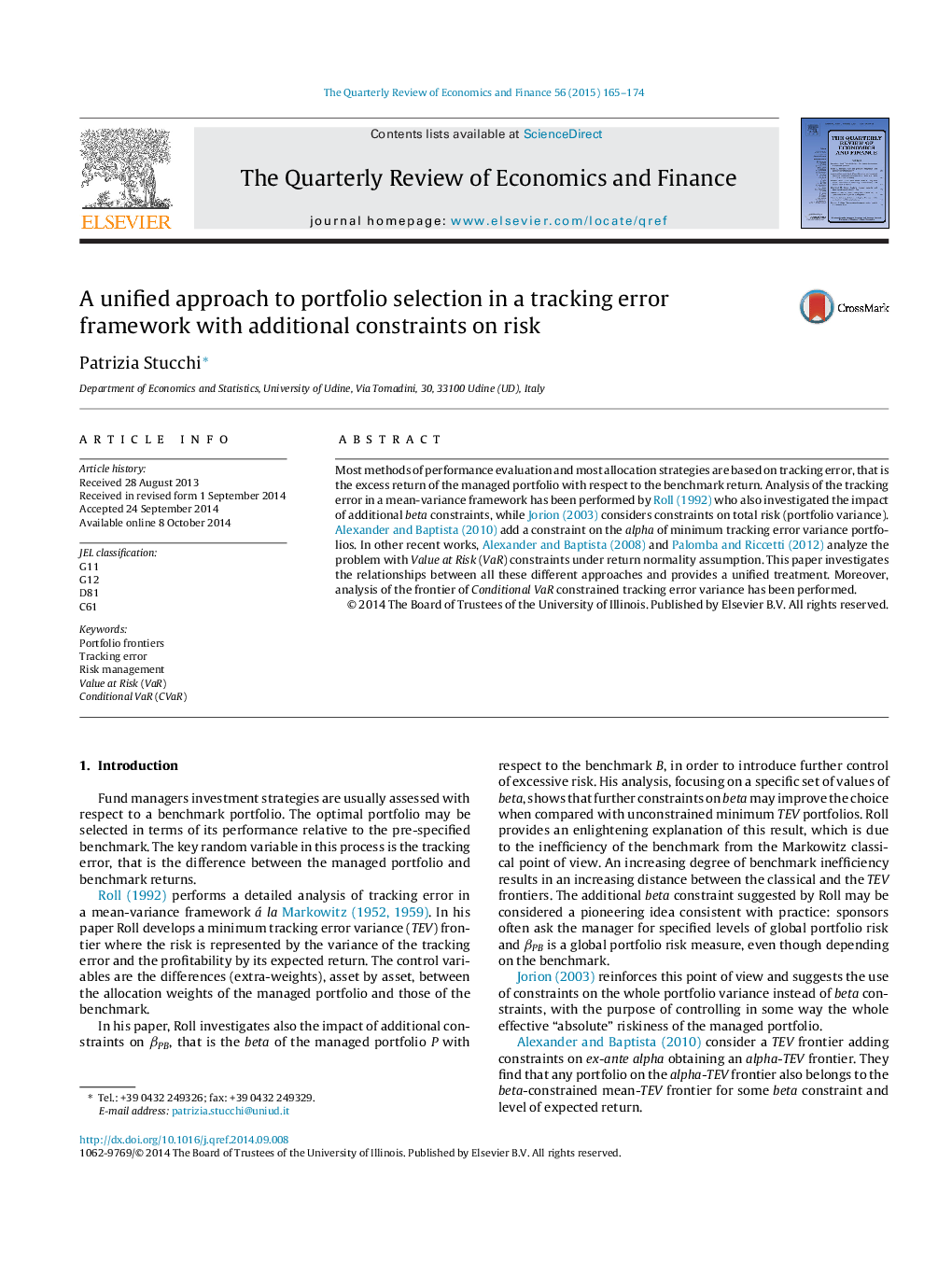 A unified approach to portfolio selection in a tracking error framework with additional constraints on risk