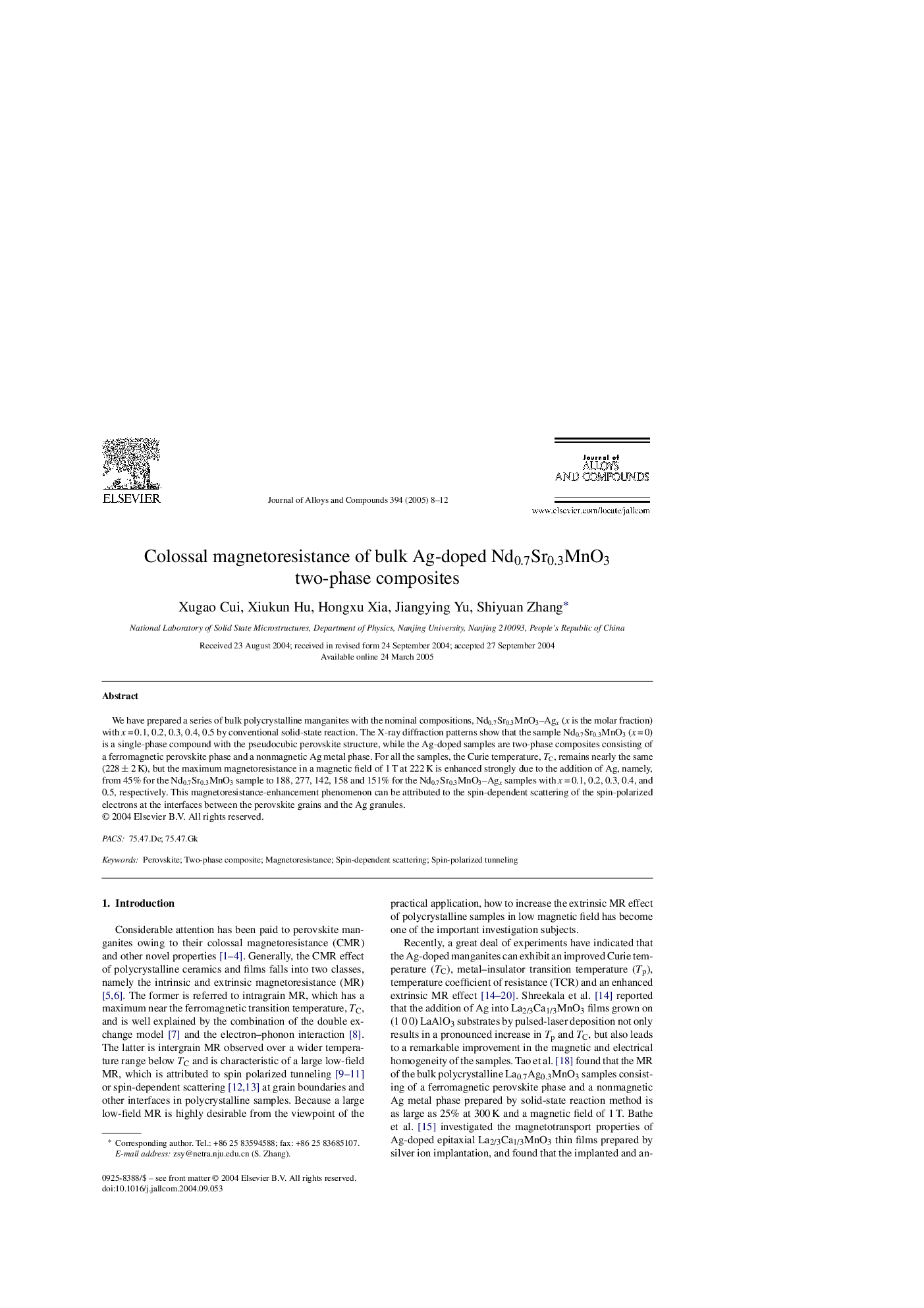 Colossal magnetoresistance of bulk Ag-doped Nd0.7Sr0.3MnO3 two-phase composites