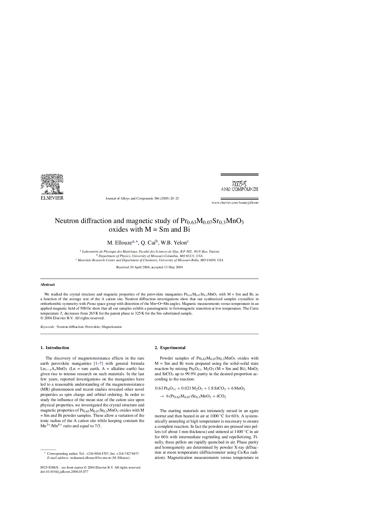 Neutron diffraction and magnetic study of Pr0.63M0.07Sr0.3MnO3 oxides with M = Sm and Bi