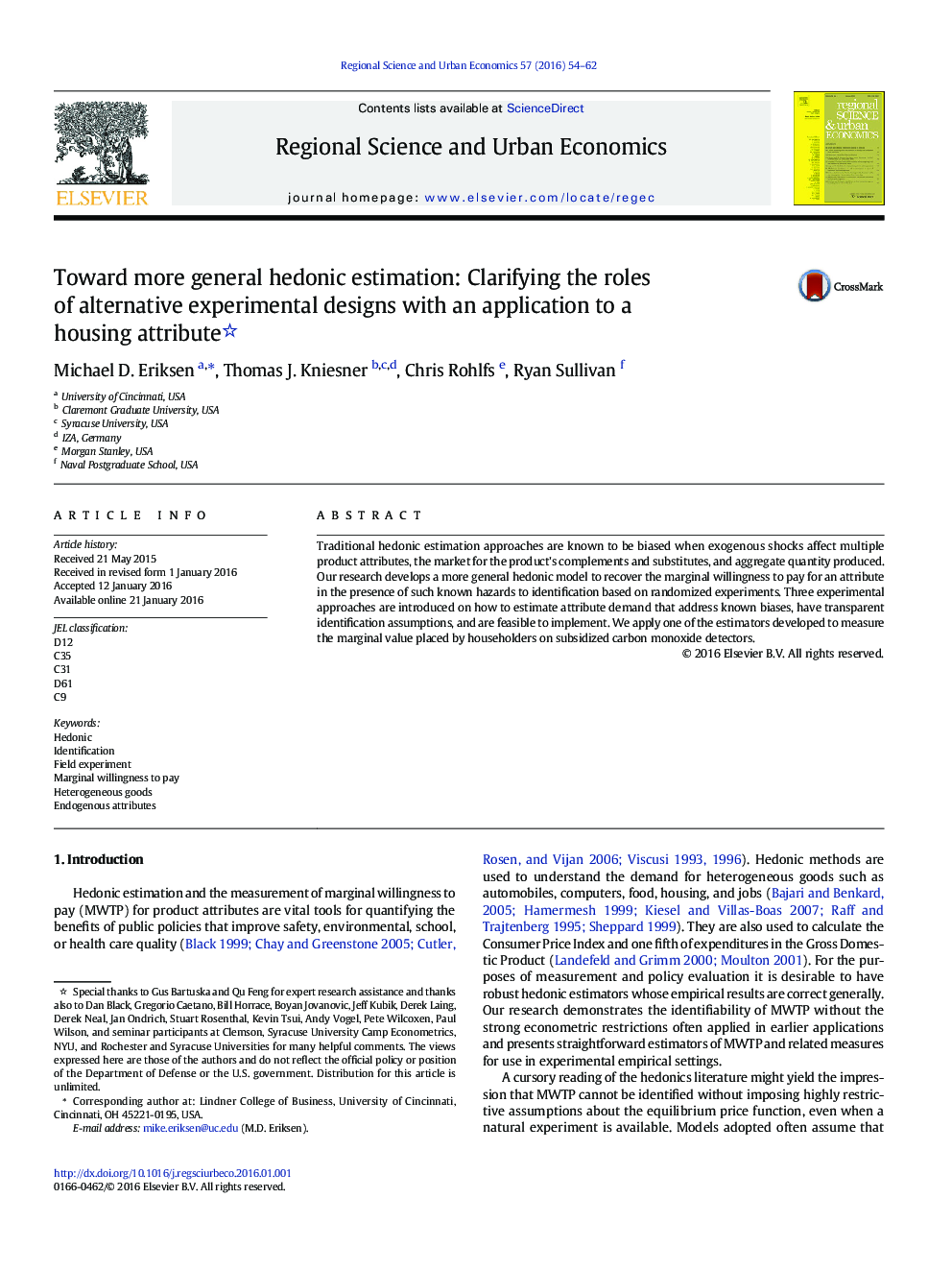 Toward more general hedonic estimation: Clarifying the roles of alternative experimental designs with an application to a housing attribute 