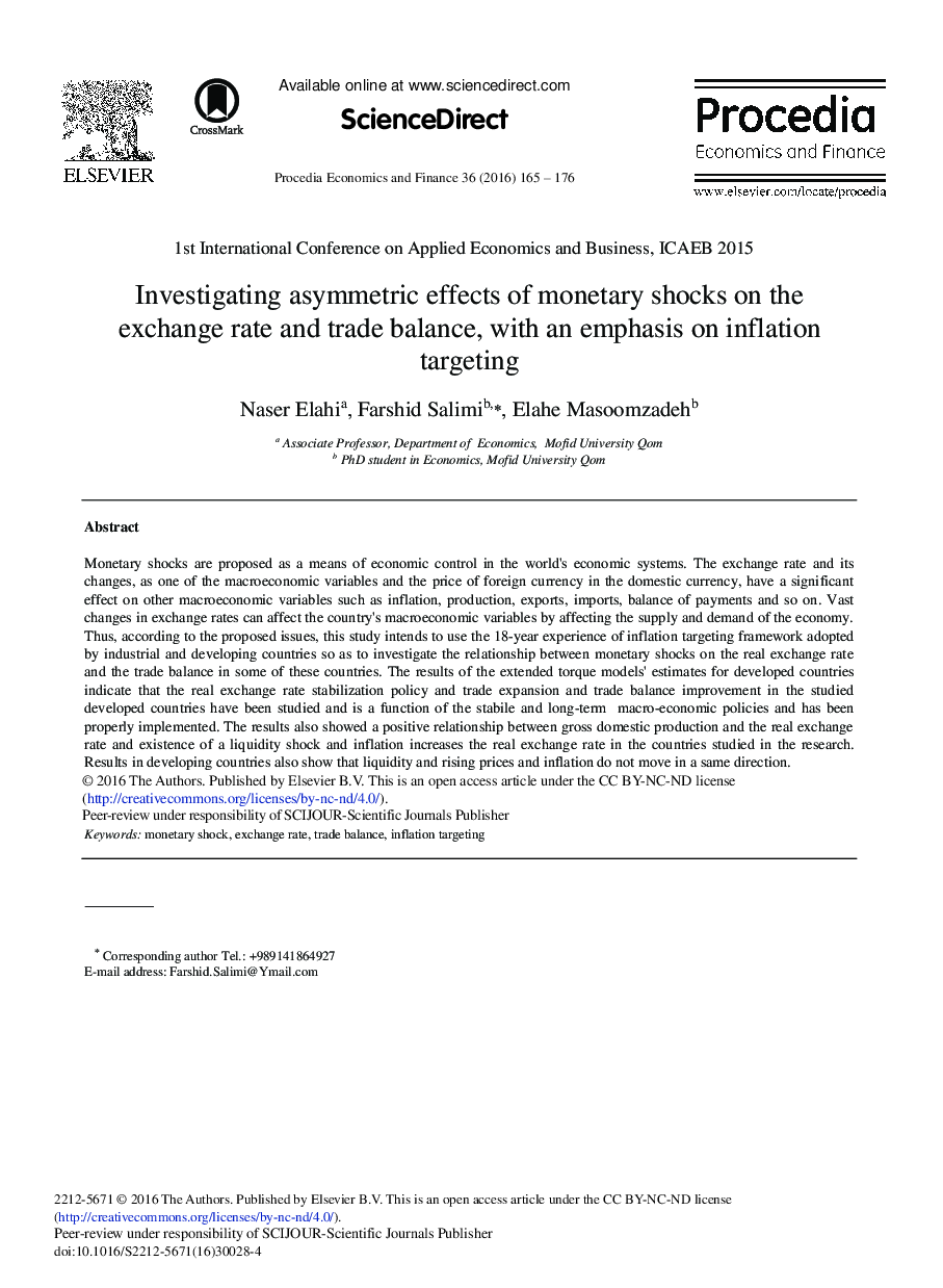 Investigating Asymmetric Effects of Monetary Shocks on the Exchange Rate and Trade Balance, with an Emphasis on Inflation Targeting 