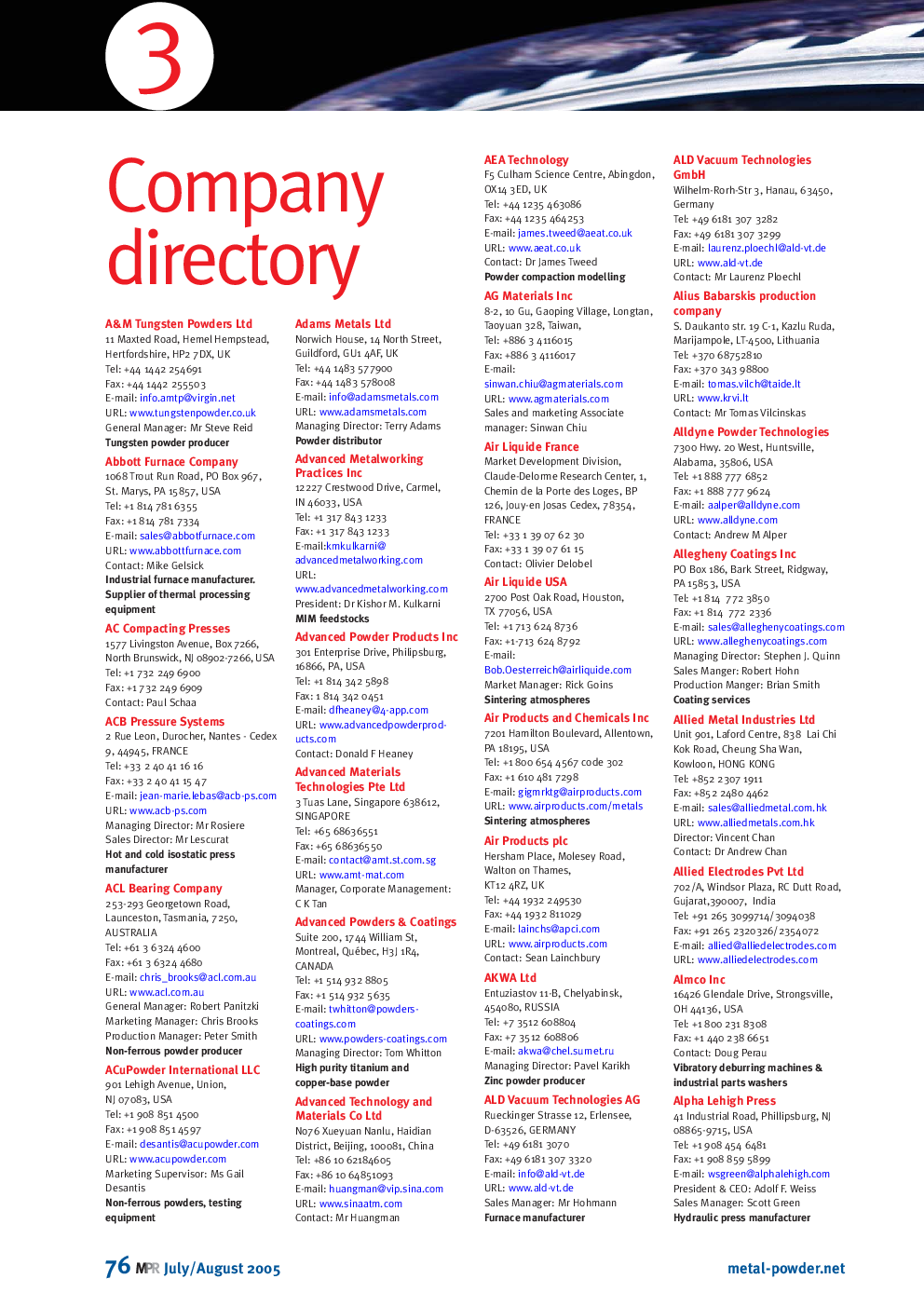 Company directory