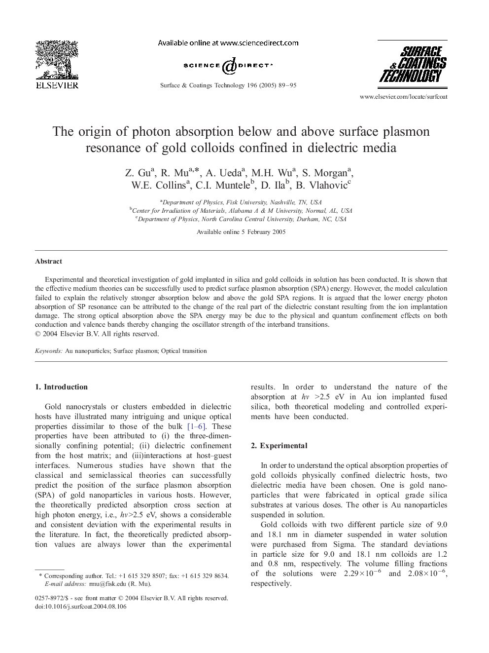 The origin of photon absorption below and above surface plasmon resonance of gold colloids confined in dielectric media