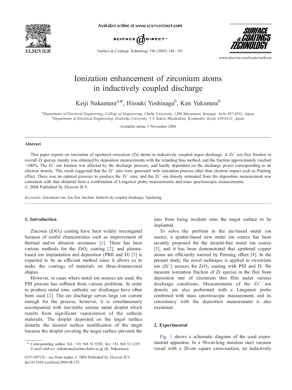 Ionization enhancement of zirconium atoms in inductively coupled discharge