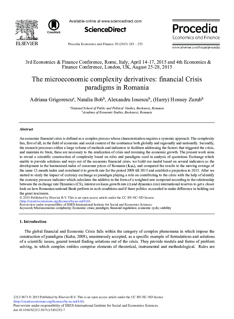 The Microeconomic Complexity Derivatives: Financial Crisis Paradigms in Romania 