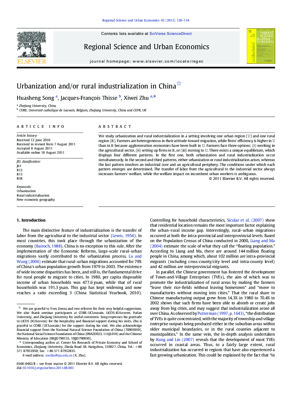 Urbanization and/or rural industrialization in China 