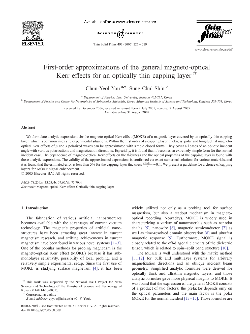 First-order approximations of the general magneto-optical Kerr effects for an optically thin capping layer