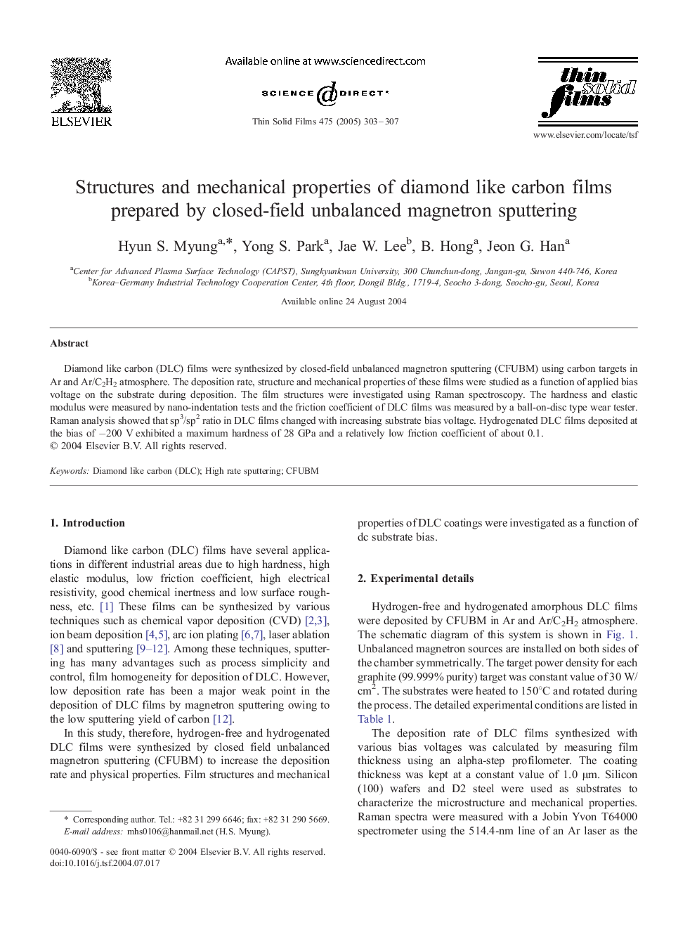 Structures and mechanical properties of diamond like carbon films prepared by closed-field unbalanced magnetron sputtering