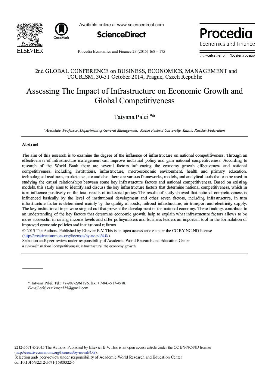 Assessing the Impact of Infrastructure on Economic Growth and Global Competitiveness 