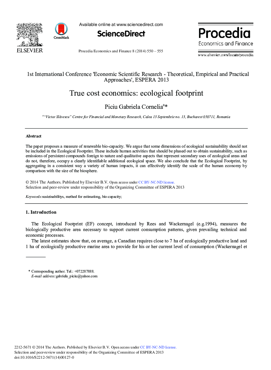 True Cost Economics: Ecological Footprint 