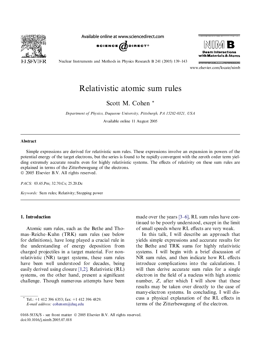 Relativistic atomic sum rules