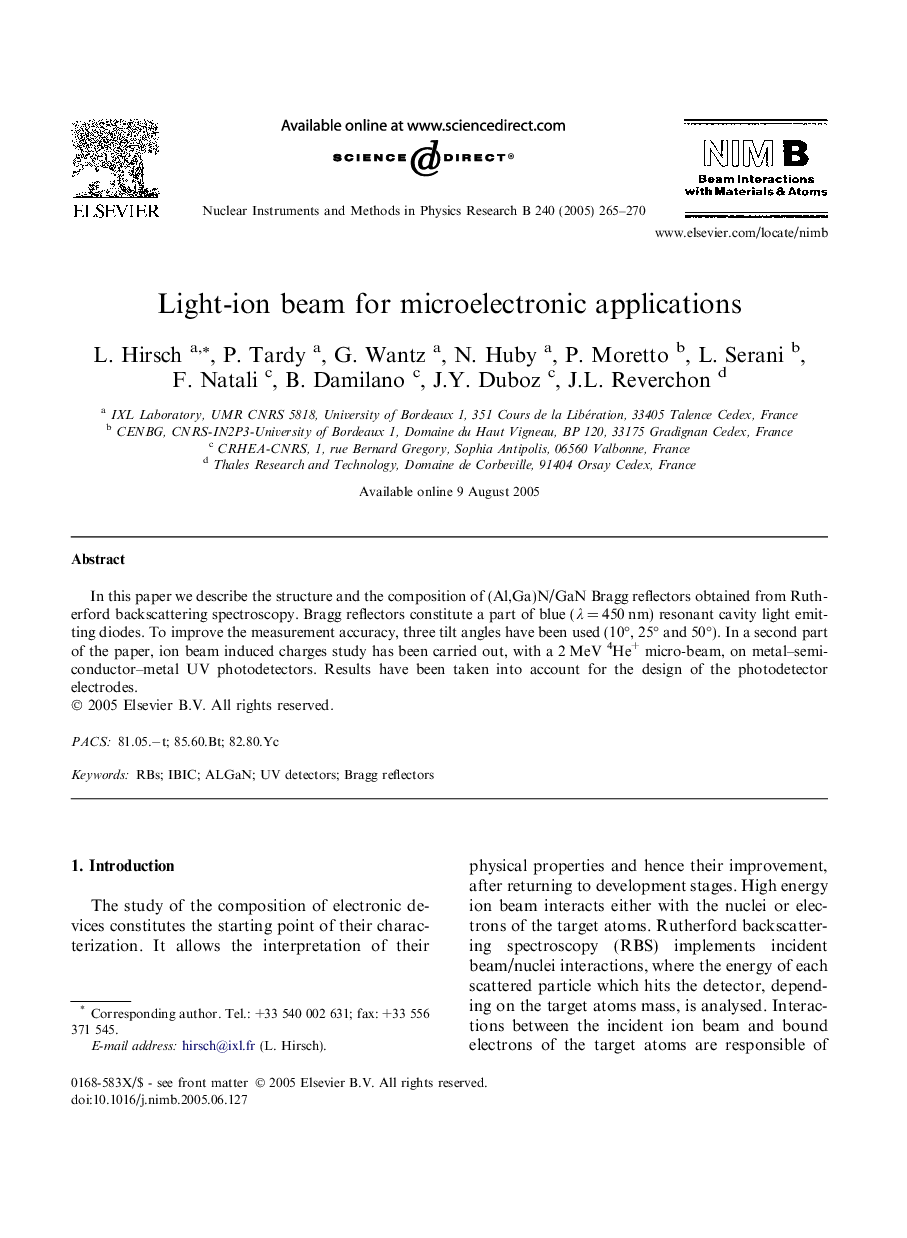 Light-ion beam for microelectronic applications