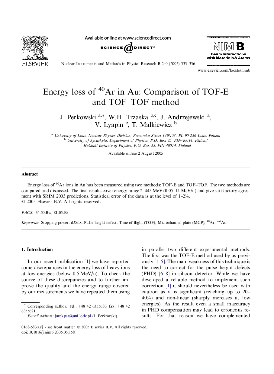 Energy loss of 40Ar in Au: Comparison of TOF-E and TOF-TOF method
