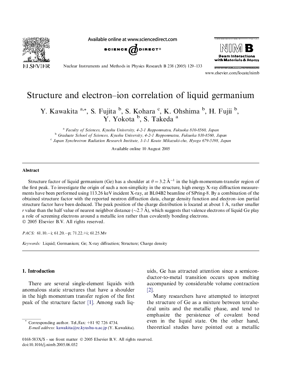 Structure and electron-ion correlation of liquid germanium