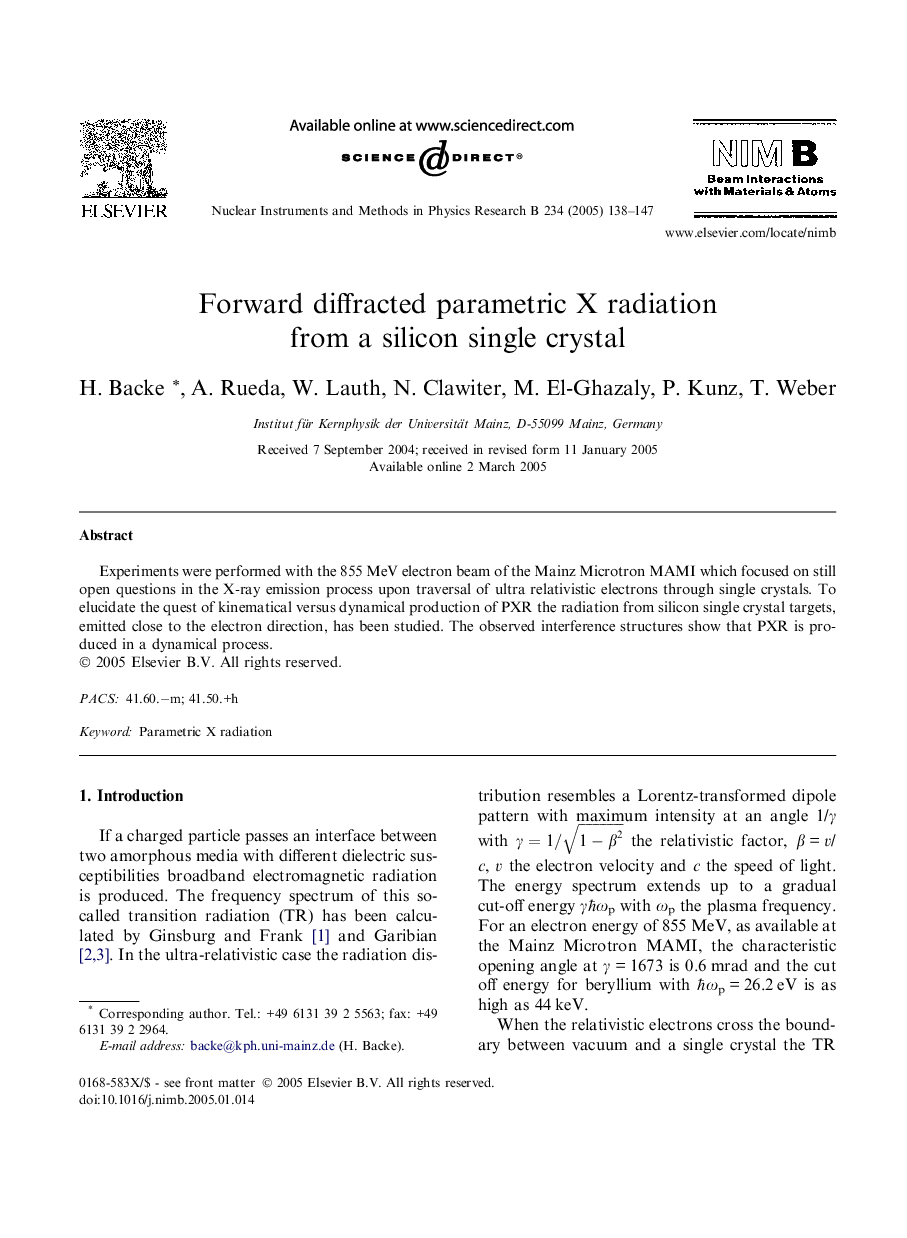 Forward diffracted parametric X radiation from a silicon single crystal