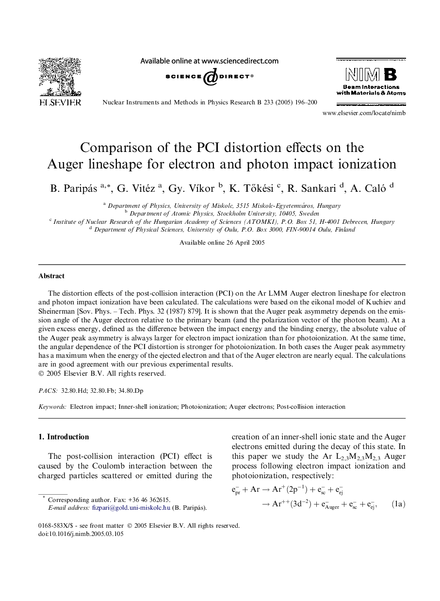 Comparison of the PCI distortion effects on the Auger lineshape for electron and photon impact ionization