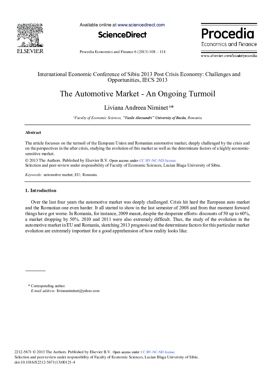 The Automotive Market – An Ongoing Turmoil 