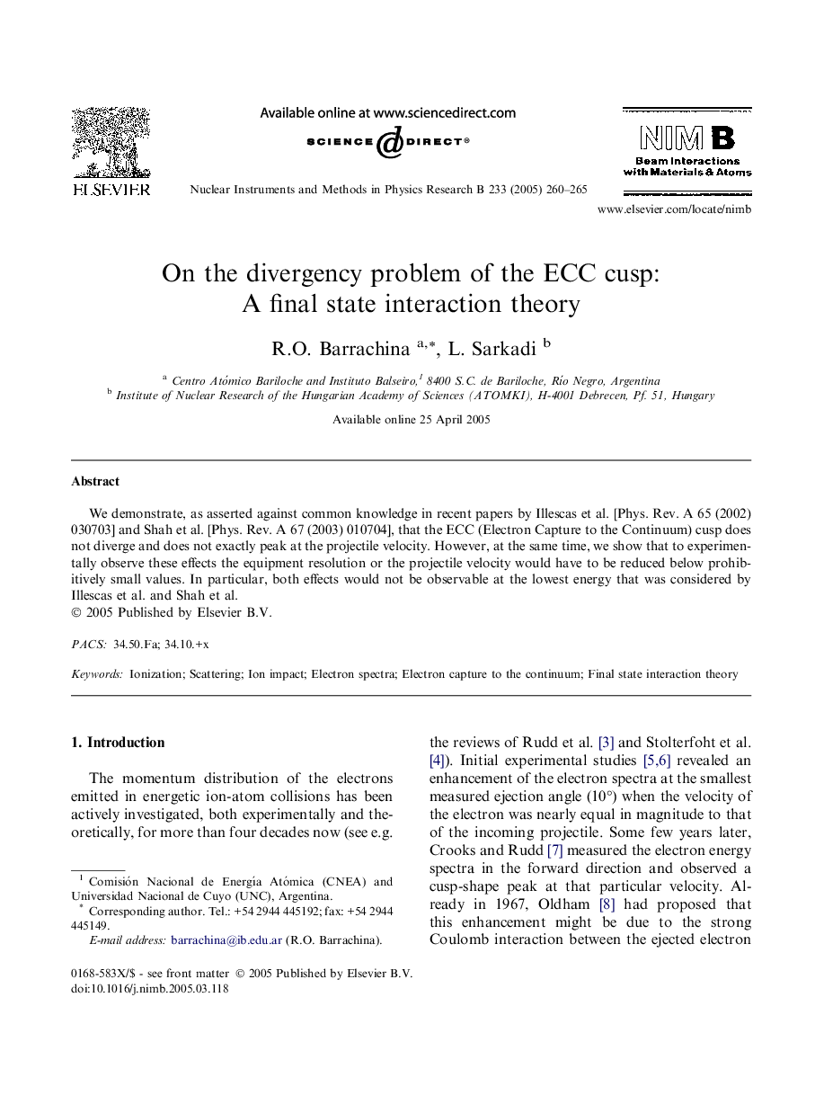 On the divergency problem of the ECC cusp: A final state interaction theory