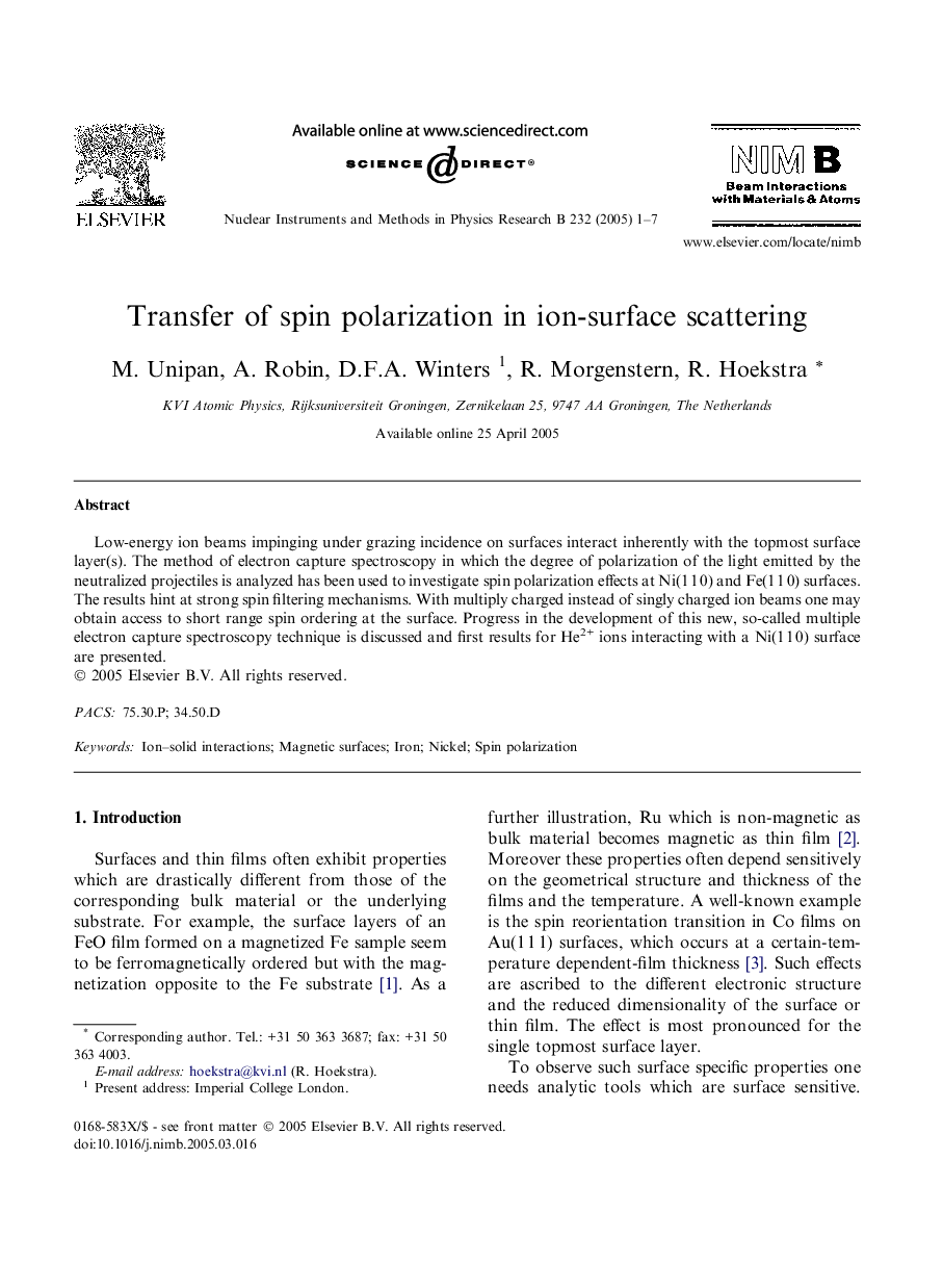 Transfer of spin polarization in ion-surface scattering