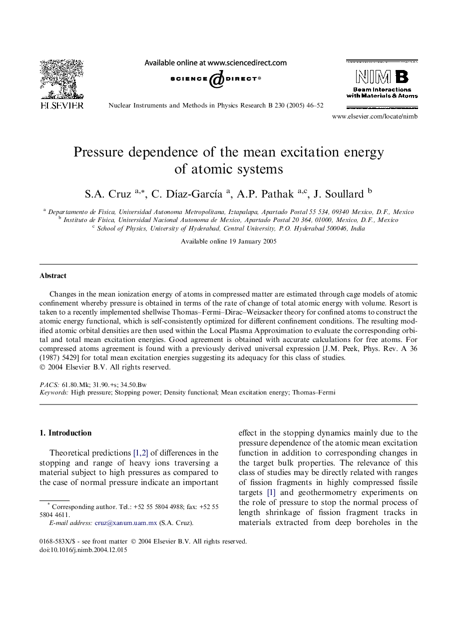 Pressure dependence of the mean excitation energy of atomic systems