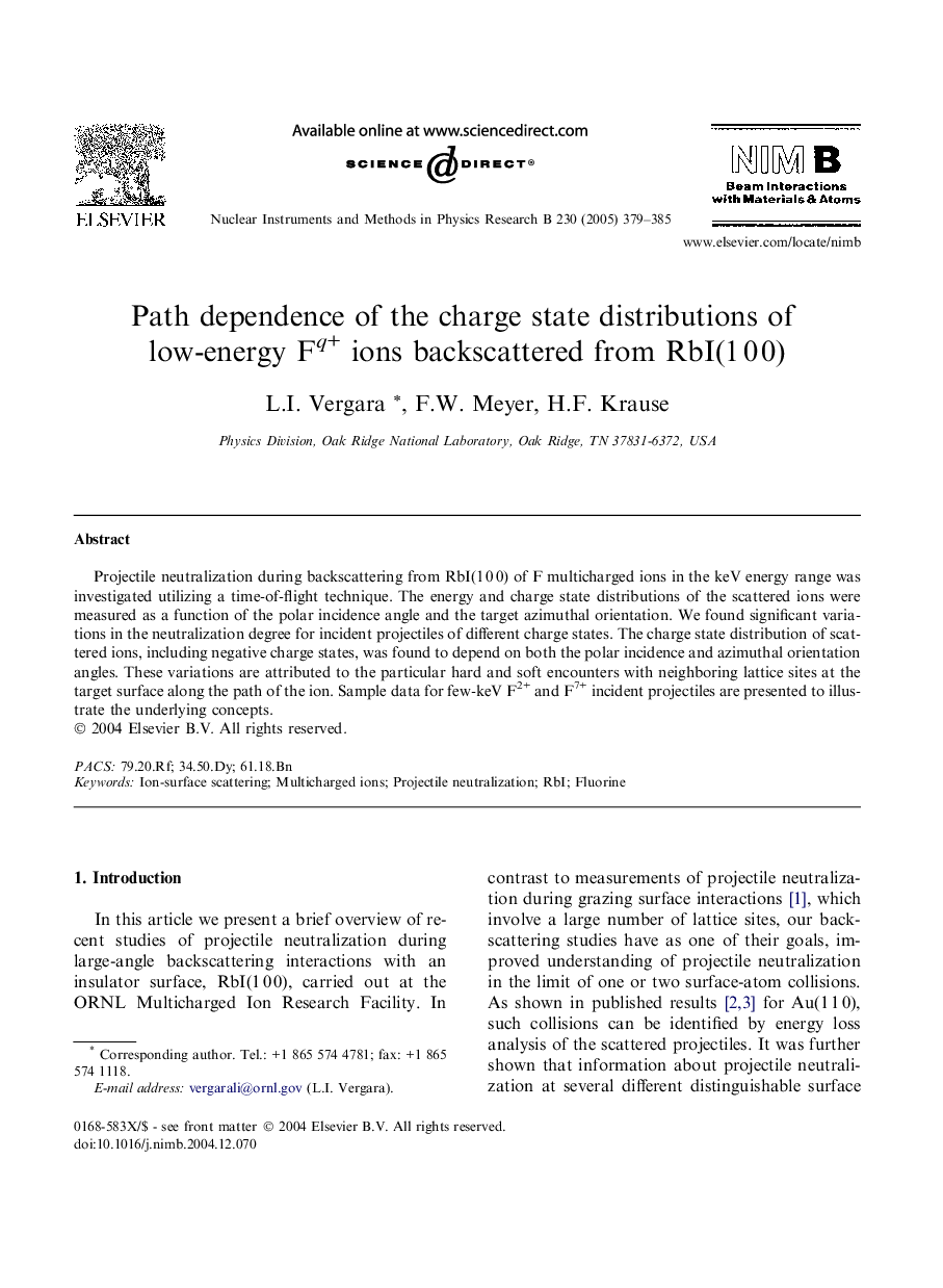 Path dependence of the charge state distributions of low-energy Fq+ ions backscattered from RbI(1Â 0Â 0)