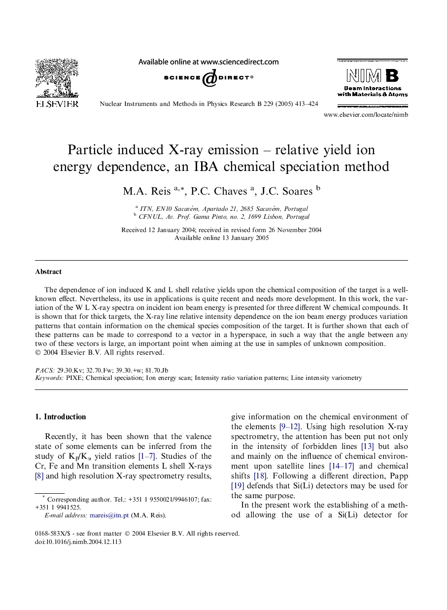 Particle induced X-ray emission - relative yield ion energy dependence, an IBA chemical speciation method