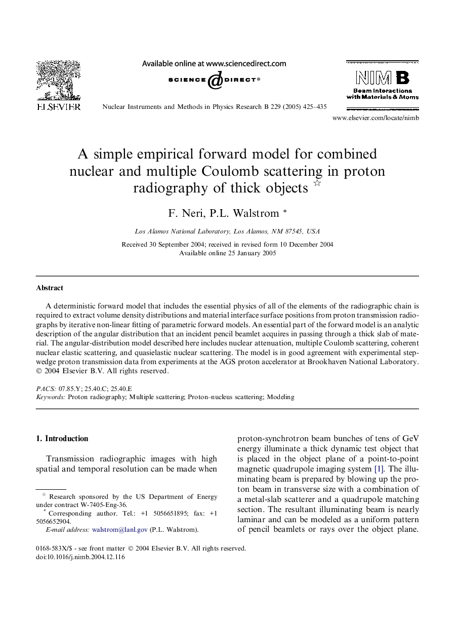 A simple empirical forward model for combined nuclear and multiple Coulomb scattering in proton radiography of thick objects