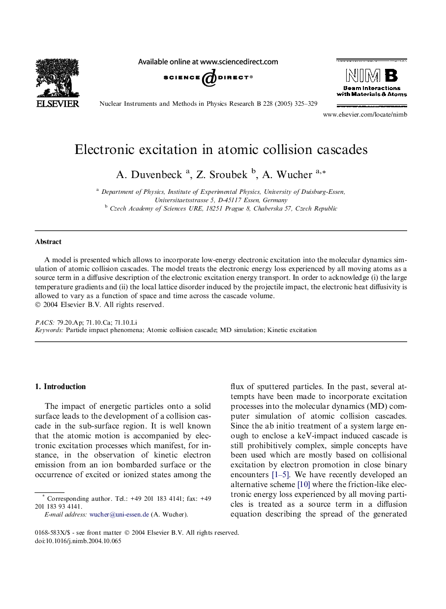 Electronic excitation in atomic collision cascades