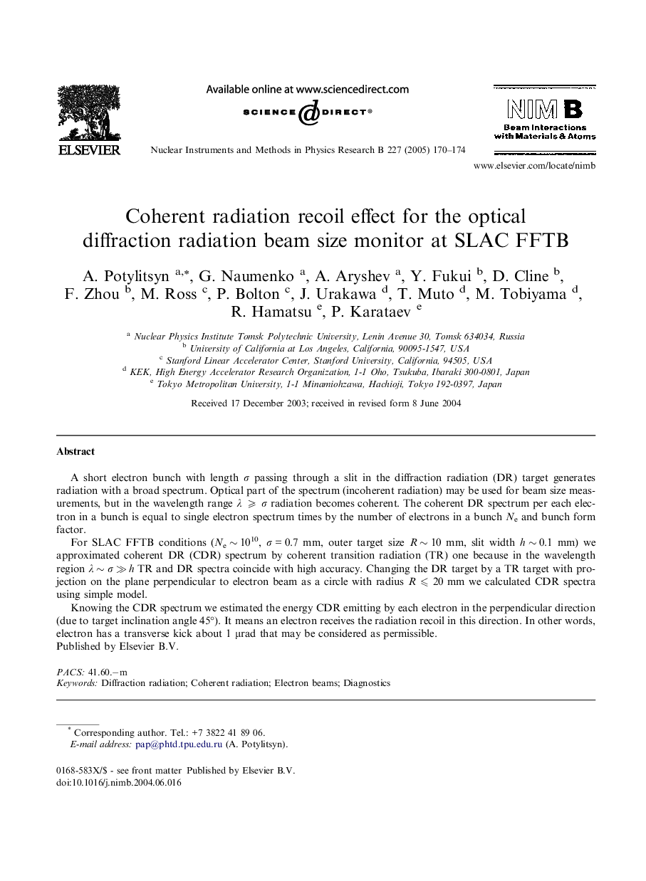 Coherent radiation recoil effect for the optical diffraction radiation beam size monitor at SLAC FFTB