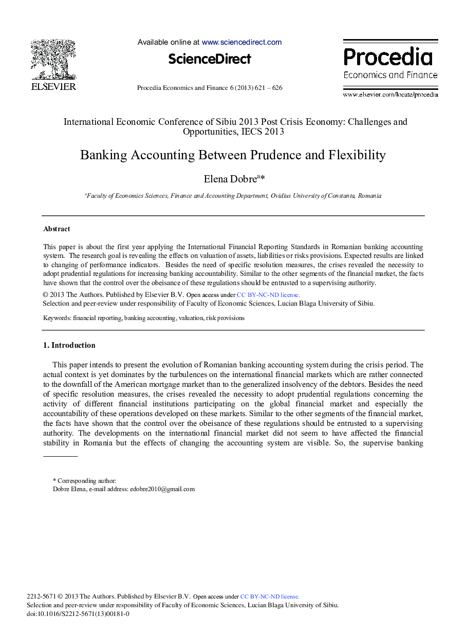 Banking Accounting between Prudence and Flexibility 
