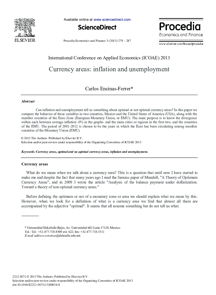 Currency Areas: Inflation and Unemployment