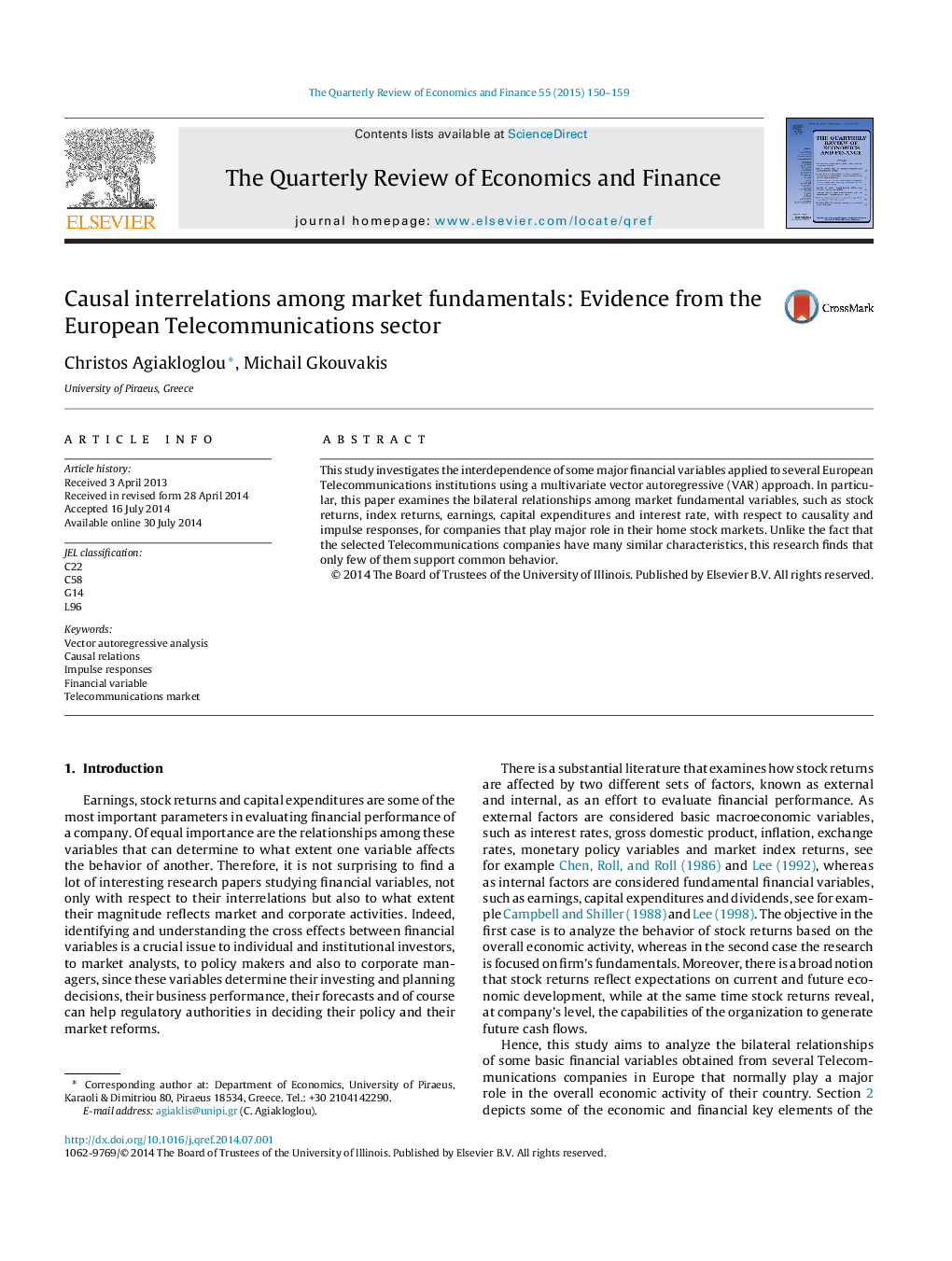 Causal interrelations among market fundamentals: Evidence from the European Telecommunications sector