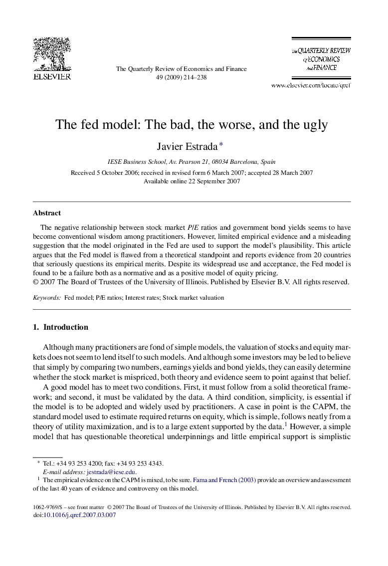 The fed model: The bad, the worse, and the ugly