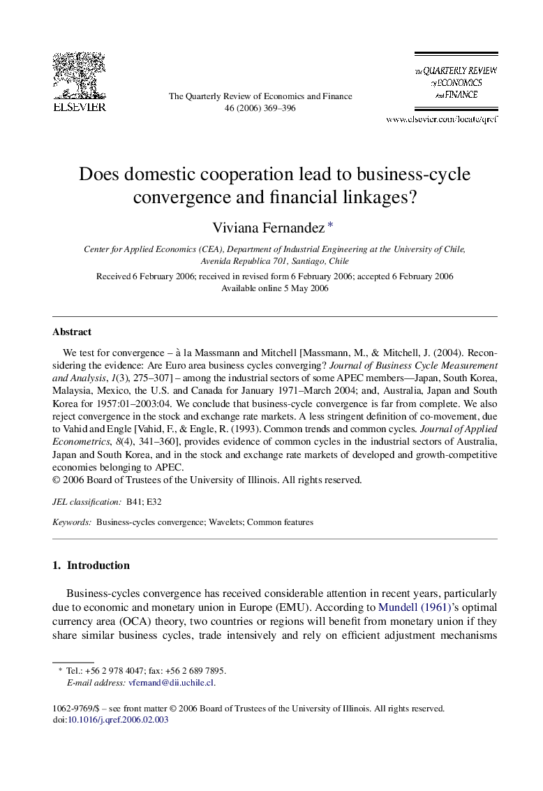 Does domestic cooperation lead to business-cycle convergence and financial linkages?