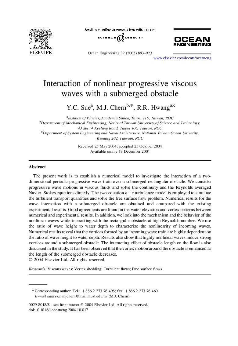 Interaction of nonlinear progressive viscous waves with a submerged obstacle