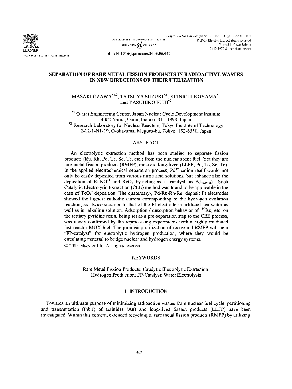 Separation of rare metal fission products in radioactive wastes in new directions of their utilization