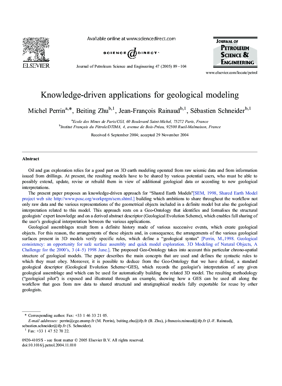 Knowledge-driven applications for geological modeling